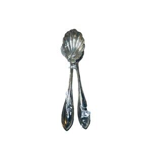 Oneida Ltd "Silver Arbor" Flatware Beaded Edge Set of 2 Sugar Spoon 6.5"